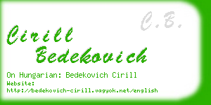 cirill bedekovich business card